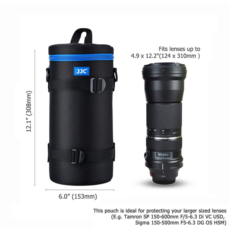 JJC Camera Lens Pouch Case for Canon RF 800mm Tamron SP 150-600mm Sigma 150-600mm 150-500mm Nikon Nikkor AF-S 200-500mm & More, Zipper Polyester Lens Protective Bag Interior Size 5.67x12.44” XXXXL