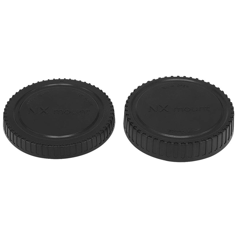 Haoge Camera Body Cap and Rear Lens Cap Cover Kit for Samsung NX Mount Camera Lens Such as NX1 NX5 NX10 NX20 NX30 NX200 NX210 NX300 NX300M NX500 NX1000 NX1100 NX2000 NX3000 NX3300