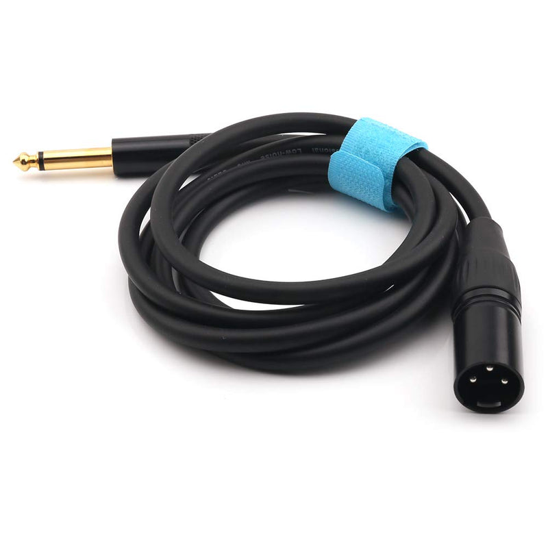 NANYI 6.35mm (1/4 Inch) TS Male to XLR Male Interconnect Audio microphone Cable, Black/alloy, Suitable for microphones, active speakers, stage, DJ, studio audio console, (5 Meters /16 Feet) XLR Male-5 Meters /16 Feet