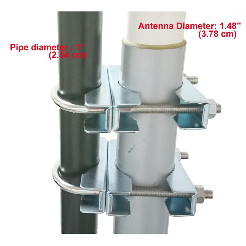 UngSung Double Antenna Mast Clamp V Jaw Block with U Bolts Anti-Rust Finished for TV CB Ham Antenna Pipe-Mounting 2 Sets (Short Pattern) 2 Short
