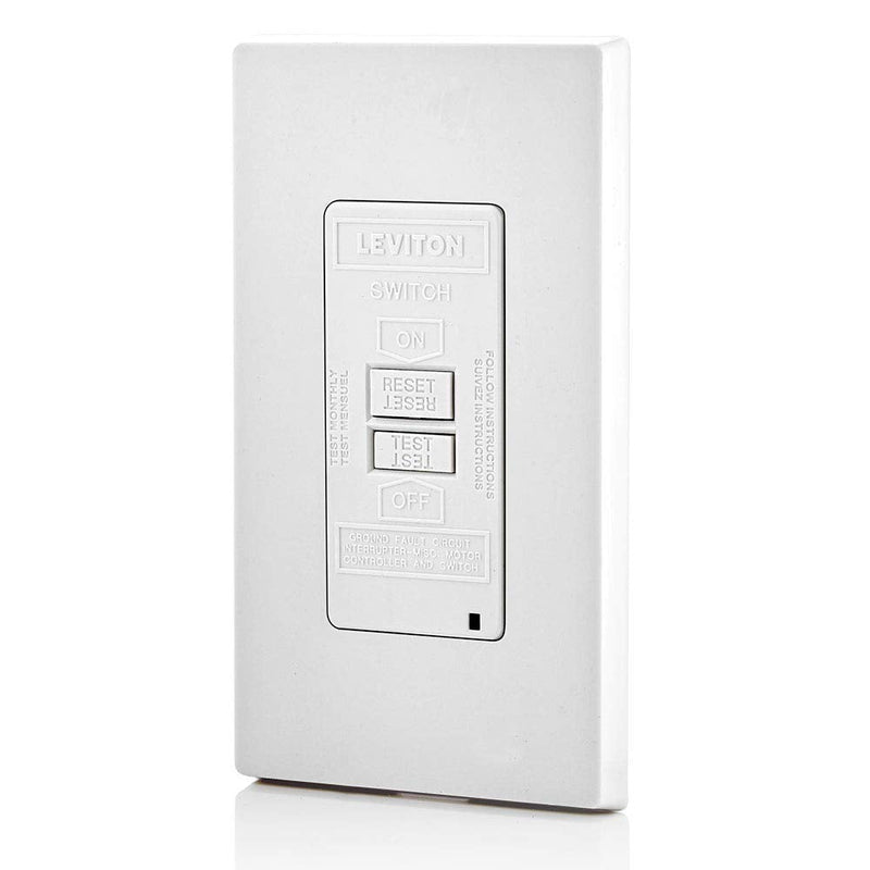 Leviton GFRBF-W Self-Test SmartlockPro Slim Blank Face GFCI Receptacle with LED Indicator, 20-Amp, White