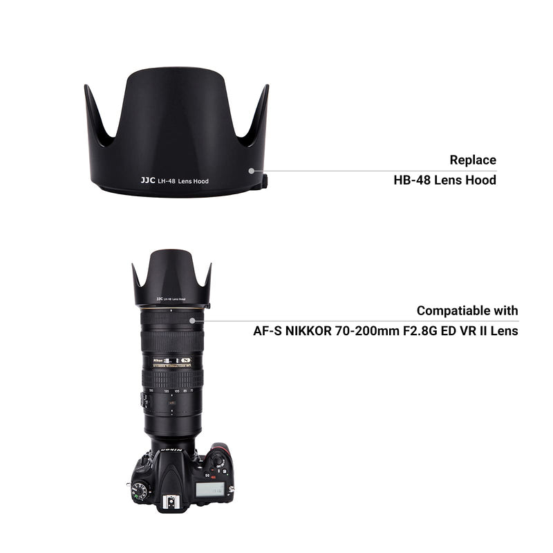 Lens Hoods for Nikon AF-S NIKKOR 70-200mm F2.8G ED VR II Lens, Replace Nikon HB-48 Lens Hood, Reversible Bayonet Lens Hood Protector Replce HB-48