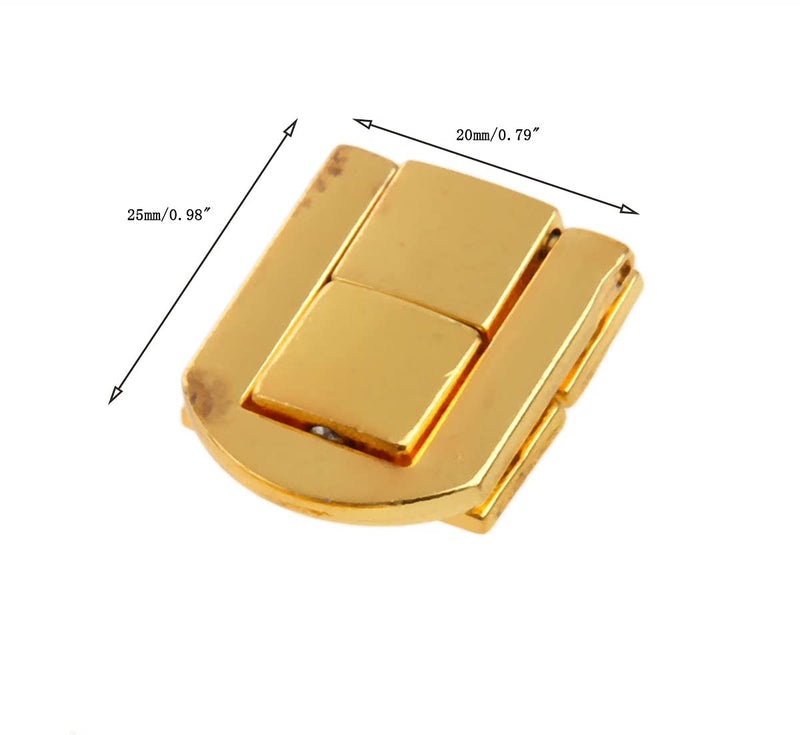dophee Toggle Catch Lock 0.98"x0.79" Gold Retro Style Iron Hasp Wood Chest Lock Latch Clasp with Screws for Jewellery Box Suitcase Chest Decoration (5-Pack) 5 Pieces