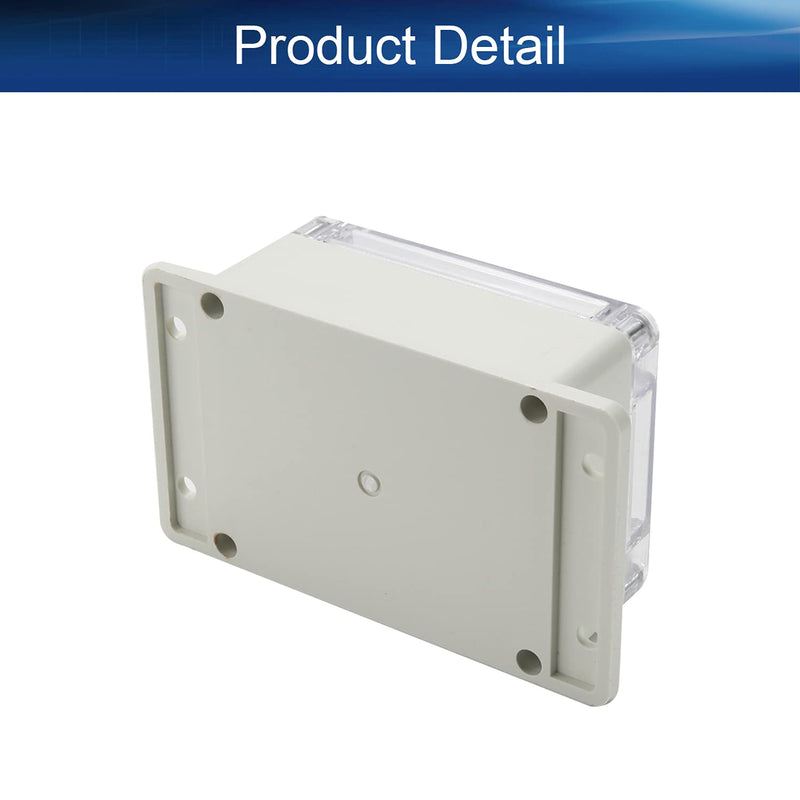 [AUSTRALIA] - Heyiarbeit ABS Plastic Junction Box Dustproof Weatherproof IP67 Electrical Box Universal Project Enclosure Pale Pale Grey with PC Transparent/Clear Cover and Fixed Ear 4.53"x3.54"x2.17"(115x90x55mm) 115x90x55mm 