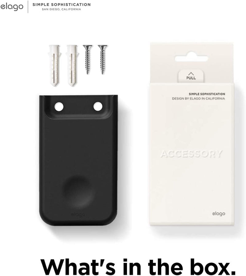 elago Universal Remote Holder Mount Compatible with Apple TV Remote and All Other Remote Controls - Reusable Gel Pad or Screw Mounting Options, Available Wired Charging [ Medium ] [Black] Black
