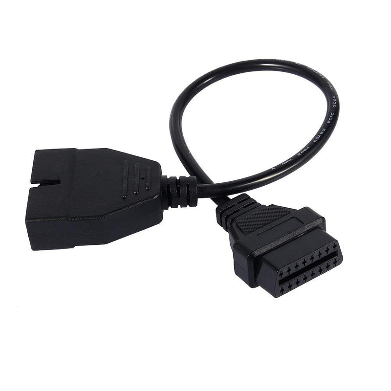 Madezz 12-Pin to OBDII 16-Pin Cable, OBD1 12 Pins to OBD2 16 Pins Diagnostic Tool Connector Adapter Cable