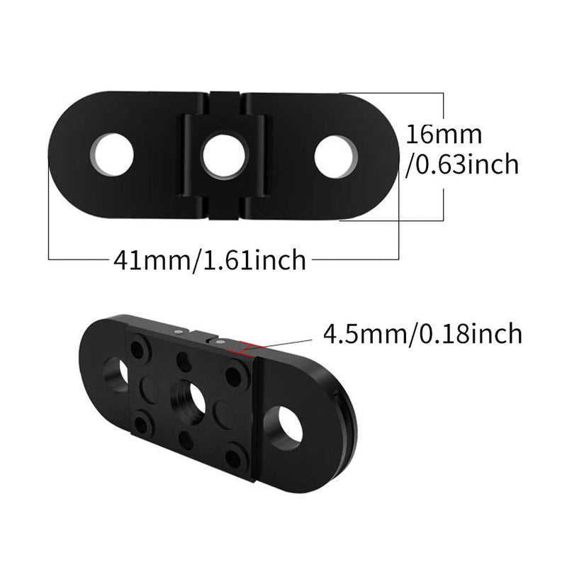 CALIDAKA Metal Dual Twin Mount Adapter with 6 Screw Replacement Folding Fingers for Go Pro Hero 9/8 Action Cameras Compatible with Housing Handle Monopod Mount 1.61x0.63x0.18 inch Black