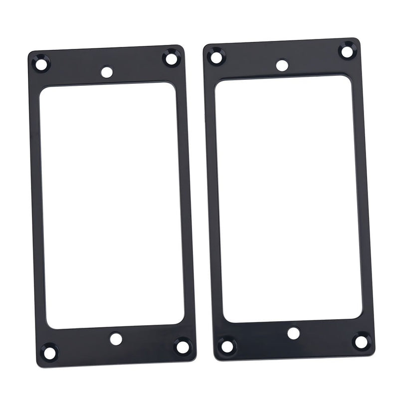 Metal Flat Hunmbucker Electric Guitar Pickup Frame Mounting Ring 2 Pcs (Black) Black