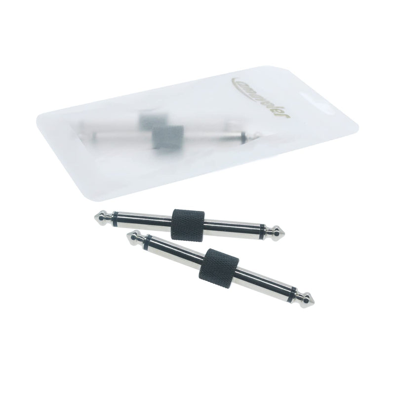 Amavoler Professional Guitar Pedal Coupler, 1/4 inch TS Guitar Effects Pedal to Pedal Connector Straight Type (4 Pack) (Black) Black