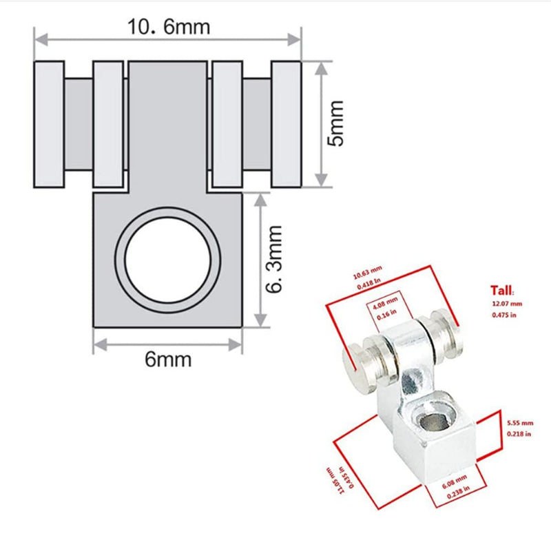 6 Pieces Vintage Guitar Roller String Trees Retainer Guides Guitar Parts for Electric Guitar, Chrome