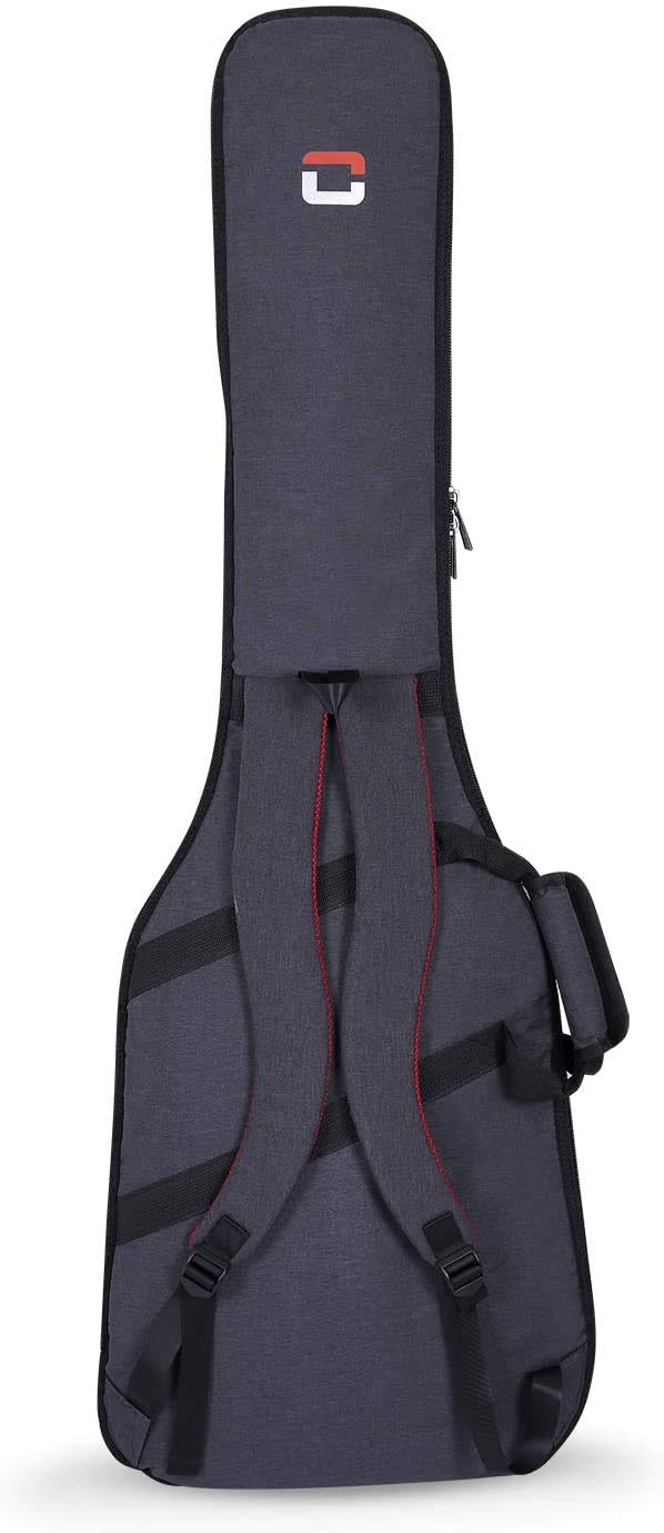 Crossrock CRSG107B Bass Guitar Bag, 10mm Padding, Backpack Available，Dark Grey (CRSG107BGR)