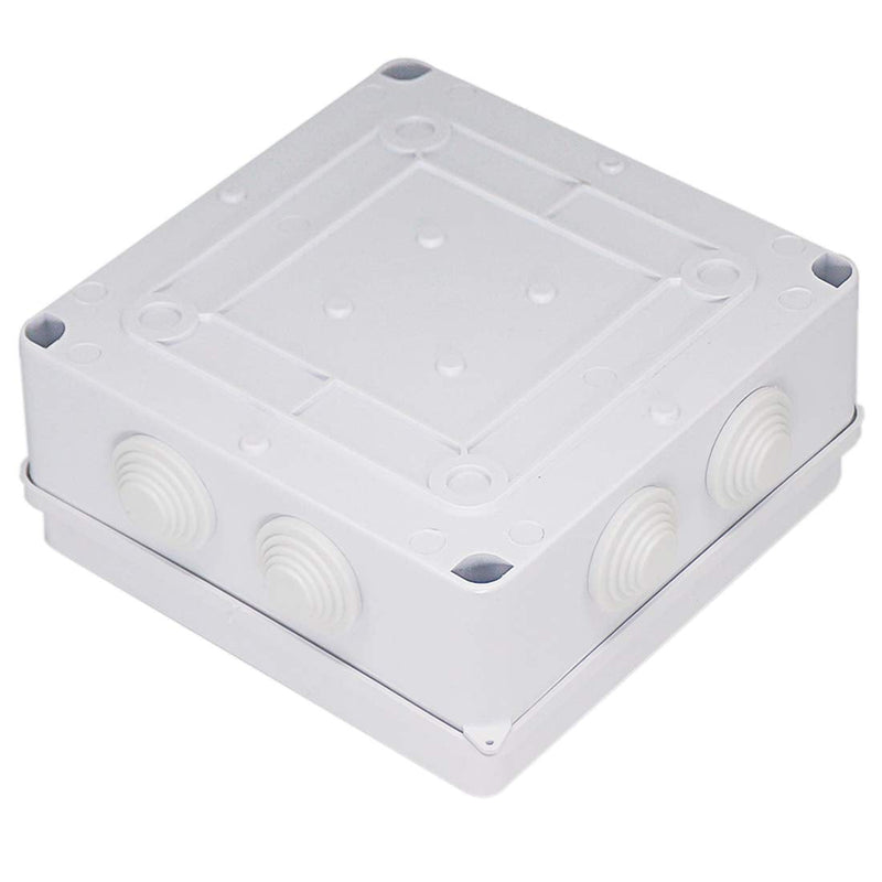 Zulkit Junction Box ABS Plastic Dustproof Waterproof IP65 Universal Electrical Boxes Project Enclosure White 5.9 x 5.9 x 2.8 inch (150 x 150 x 70mm) 5.9" x 5.9" x 2.8" With Holes