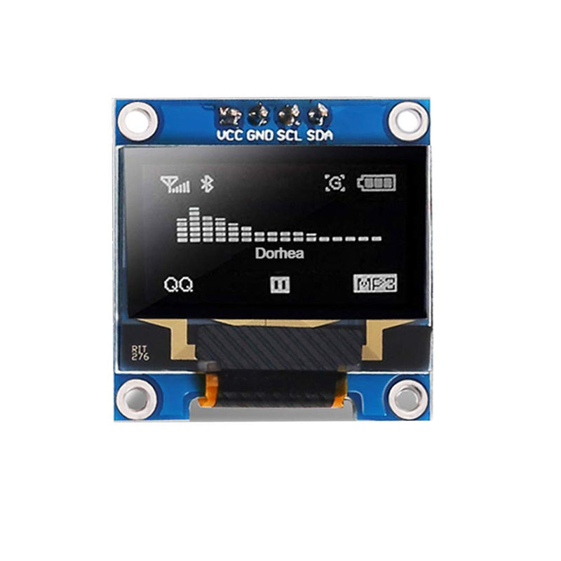 Dorhea 6PCS 0.96’’ OLED Display Module 12864 128x64 Pixel LCD White Light SSD1306 Driver Board I2C Serial 0.96 inch IIC Chip 4 Pin Self-Luminous Display Board Compatible with Arduino Raspberry Pi