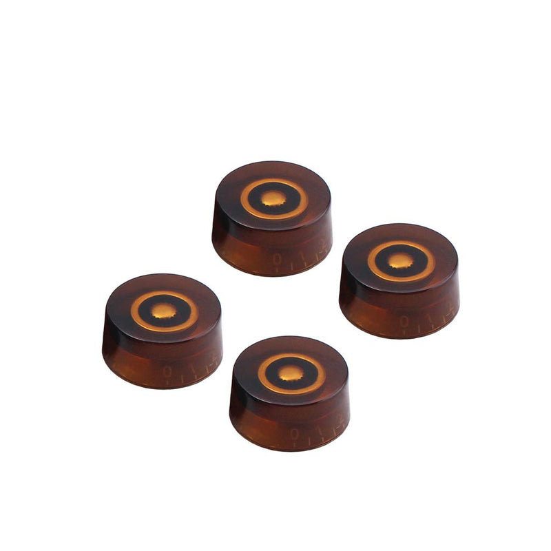 Alnicov Guitar Control Knobs Copper Color Electric Guitar Bass Top Hat Knobs Speed Volume Tone Amp Effect Pedal Control Knobs 4Pcs