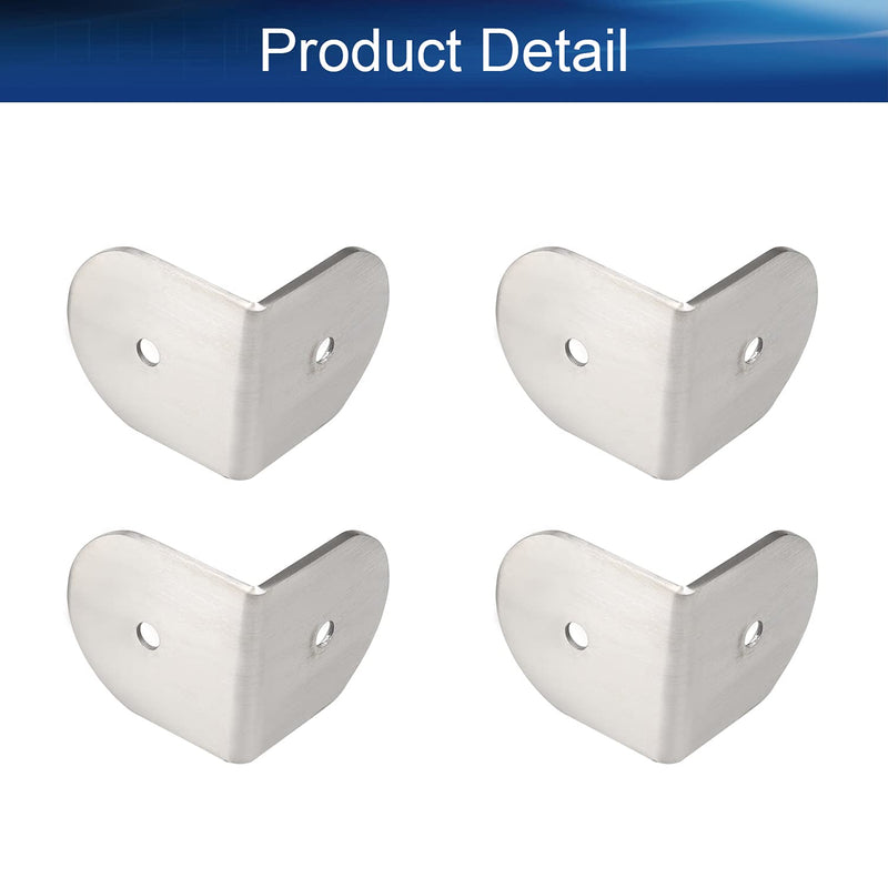 [AUSTRALIA] - Yinpecly Small Flat Straight Mending Plates 1.77" x 1.77" Stainless Steel Straight Brace Brackets Fastener for Connector Furniture Repair Fixing Joint Silver Tone 4pcs 45x45mm 4pcs 