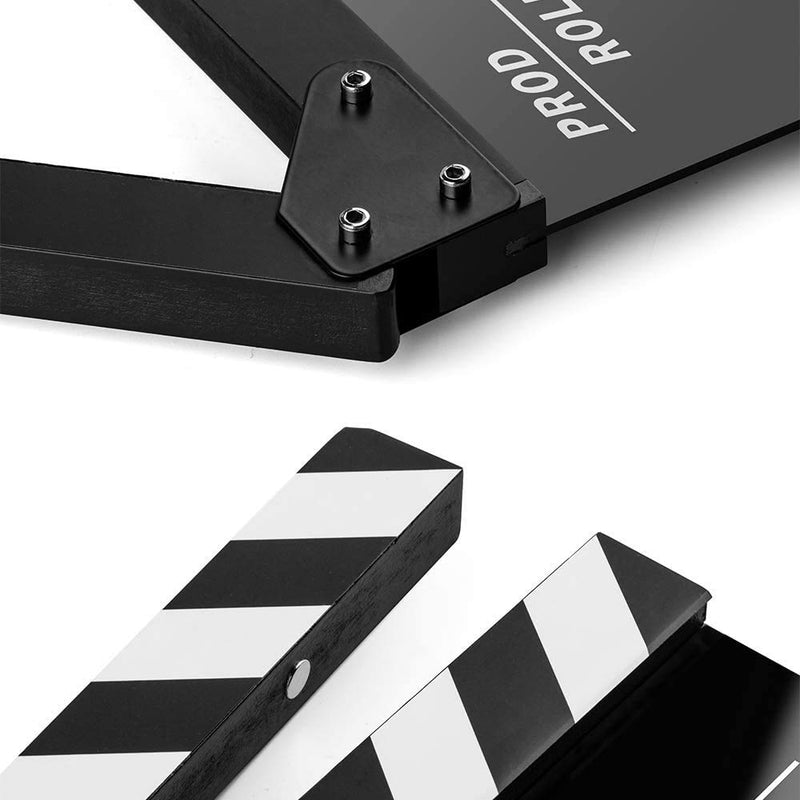 Sedremm Dry Erase Director's Film Movie Clapperboard Slate for Film TV MovieCut Action Scene (10x12in/24.5x30cm) White Clapboard and Colorful Stick
