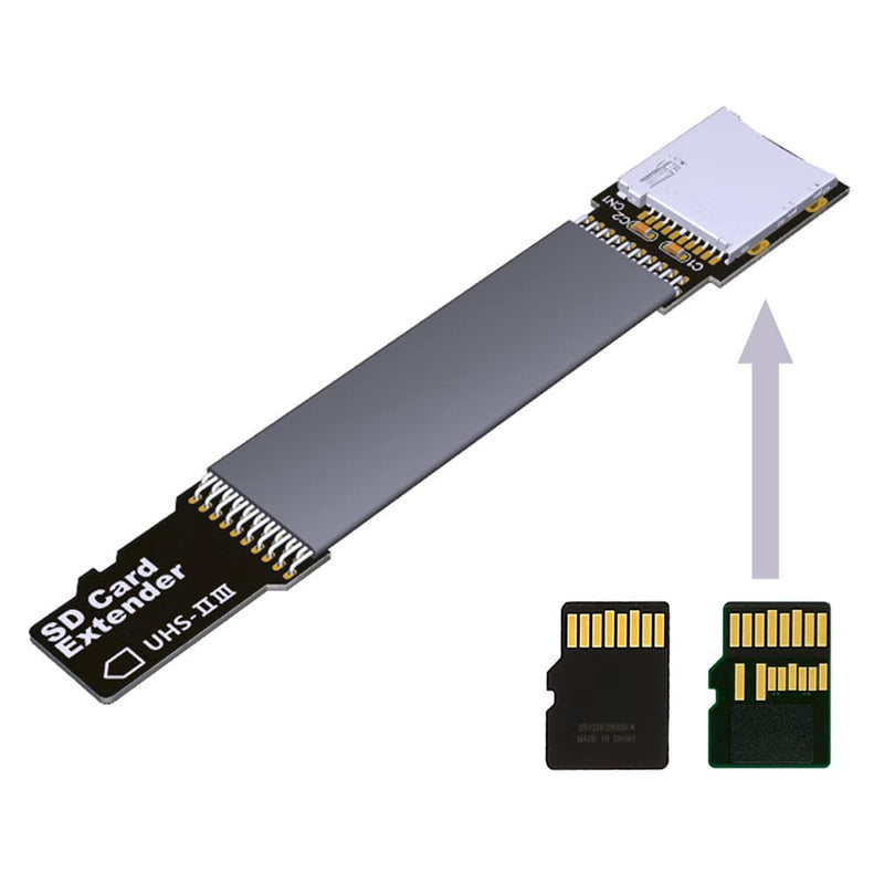 [AUSTRALIA] - Xiwai TF Micro SD Male Extender to TF Card Female Extension Cable Adapter Flexible SD/SDHC/SDXC UHS-III UHS-3 Black TF Male - TF Female 