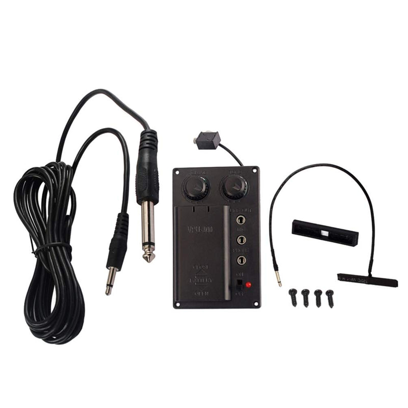 Artibetter 1 Set Violin Silent EQ Pickup Piezo Equalizer Mute Preamp with Plug Hole Cable for Electric Violin Parts Accessories