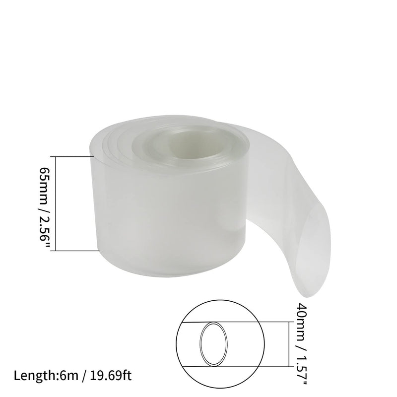 [AUSTRALIA] - Bettomshin Clear PVC Heat Shrink Tubing 19.68Ft Length 2.56 Inch Flat for 4×18650 Battery 1pcs 