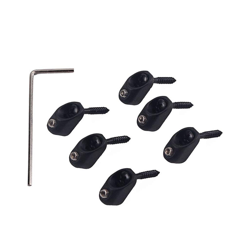 Alnicov High Quality Guitar Parts Headless Electric Bass Guitar String Nut Set with 1 Wrench 6 Screw - Black