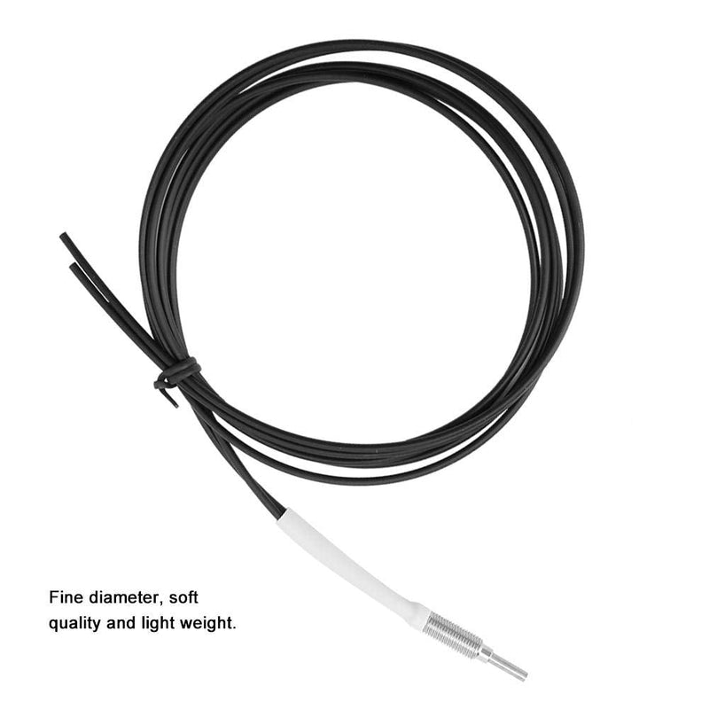 Optical Fiber Sensor, 1m Length Light Sense Diffuse Reflective Digital Fiber Optic M6 Probe Sensor Cable Line with Gasket Nut for Measuring Optical Signal