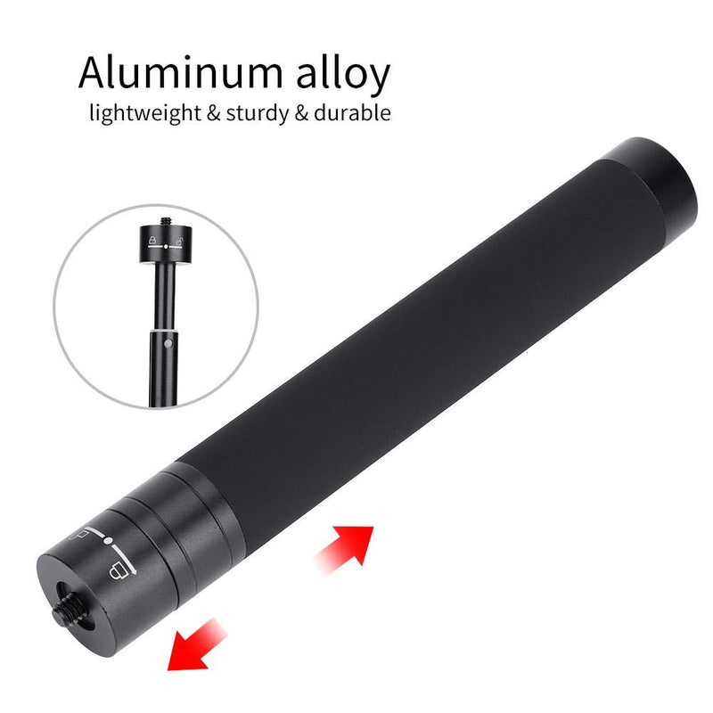 Acouto Extension Rod Aluminum Alloy Gimbal Selfie Stick Extender 1/4'' Screw Extender Pole for DJI Zhiyun