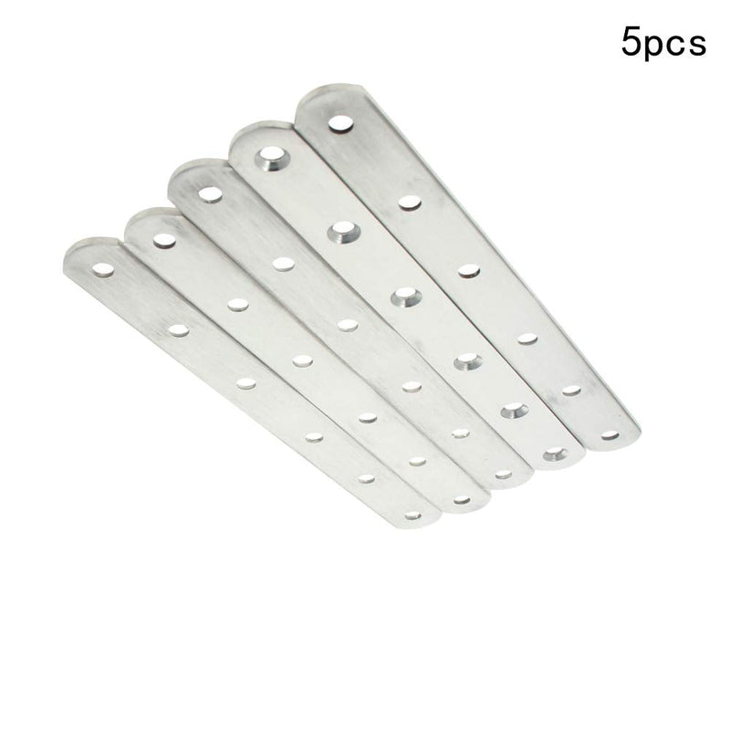 Bettomshin 5 PCS Flat Fixed Straight Bracket Repair Board 7.87" x 0.79"Brushed Stainless Steel Surface Connection Angle Bracket Gusset Plate