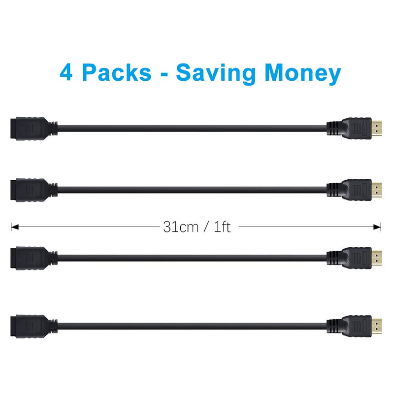 HDMI Extension Cable, ELUTENG Male to Female HDMI Cables Support 3D 1080P HDMI Extender Adapter Compatible for TV Stick, Roku Stick Connection to HD TV,4 Packs