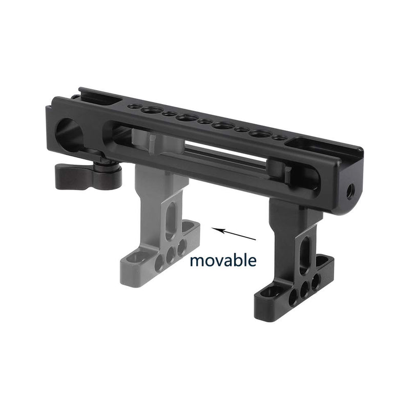 CAMVATE Aluminum Top Handgrip with Detachable Handle Seat 1/4" Mounting Points & Built-in 15mm Rod Clamp & Shoe Mount Adapters