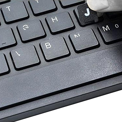 [2PCS Pack] HRH Cangjie Chinese Taiwanese Keyboard Stickers,PC Keyboard Stickers Black Background with White Lettering for Computer WhiteFont-cangjie