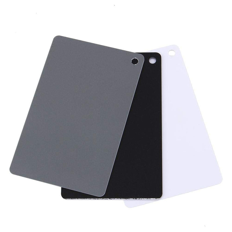 Grey Card White Balance Card Photography Card 3 in 1 18% Digital Photography Exposure Color Balance Card Set Gray/White/Black for Video, DSLR and Film