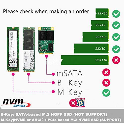 M.2 NVMe to PCIe Adapter NVMe M-Key (AHCI NVMe) SSD to PCIe 3.0 x4 Adapter - Support M.2 PCIe 2280 2260 2242 Samsung PM961 960EVO SM961, PM951,sm951, 870, Intel 600P liteon T10 SSD PCIe NVMe Adapter