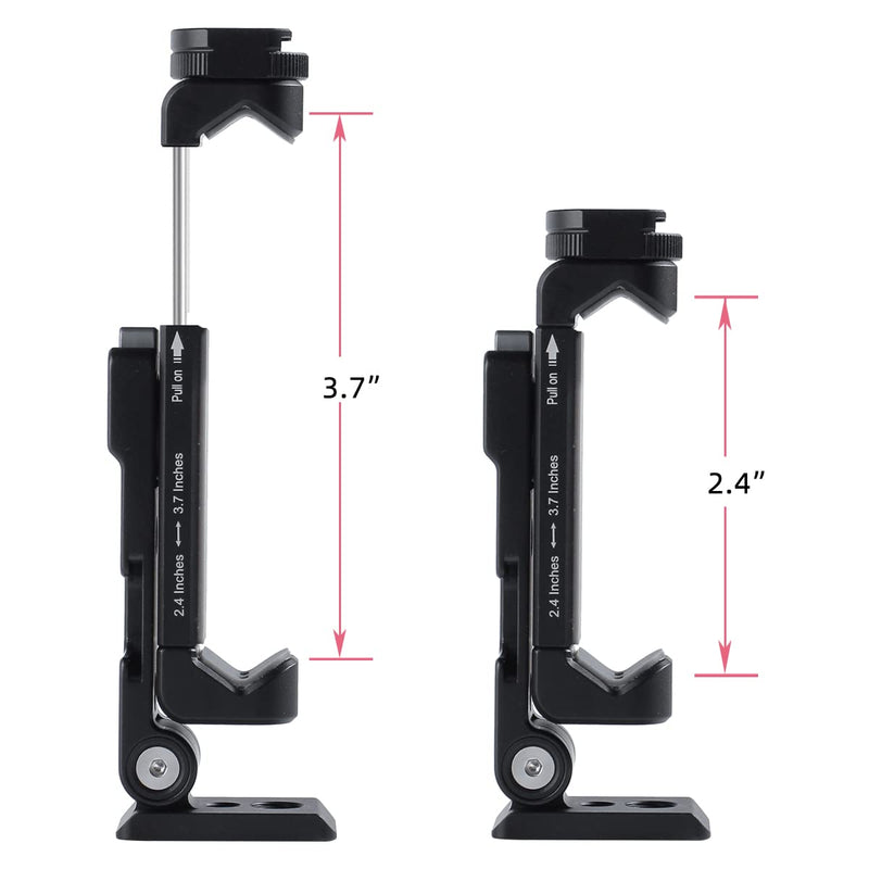 Arnarkok Light Weight Metal Phone Tripod Mount w Rotatable Cold Shoe, Vertical, Horizontal & 45 & Tilt Angles,1/4'' Screw Tripod Phone Holder Compatible w iPhone 11 12 13 Smartphone Holders Adapter