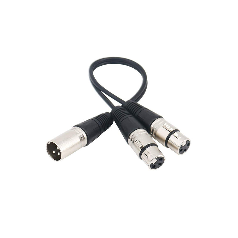 [AUSTRALIA] - Splitter XLR Cable-Tan QY 3 Pin XLR Splitter Y-Adapter Male to 2 Female DMX Cable， mic preamp, Splitter Patch Cable (1Ft) 1Ft 