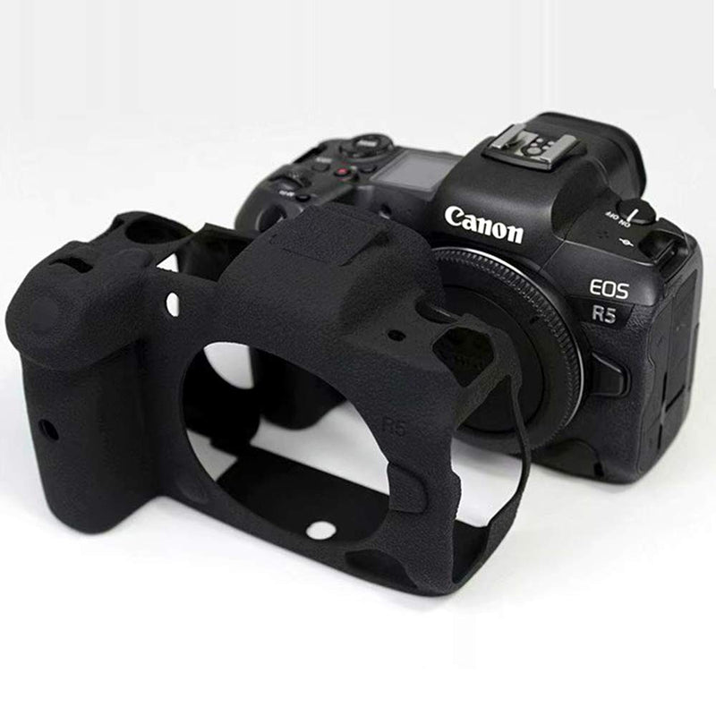 Yisau Case for Canon EOS R5 Canon DSLR Camera Case Silicone Camera Sleeve Detachable Protective Camera Bag Compatible with Canon EOS R5 (Black) Black