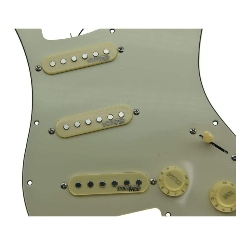 KAISH Aged White Loaded Electric Guitar Pickguard Prewired Pickguard with Wilkinson Pickups for Fender Strat Made In USA or Mexico