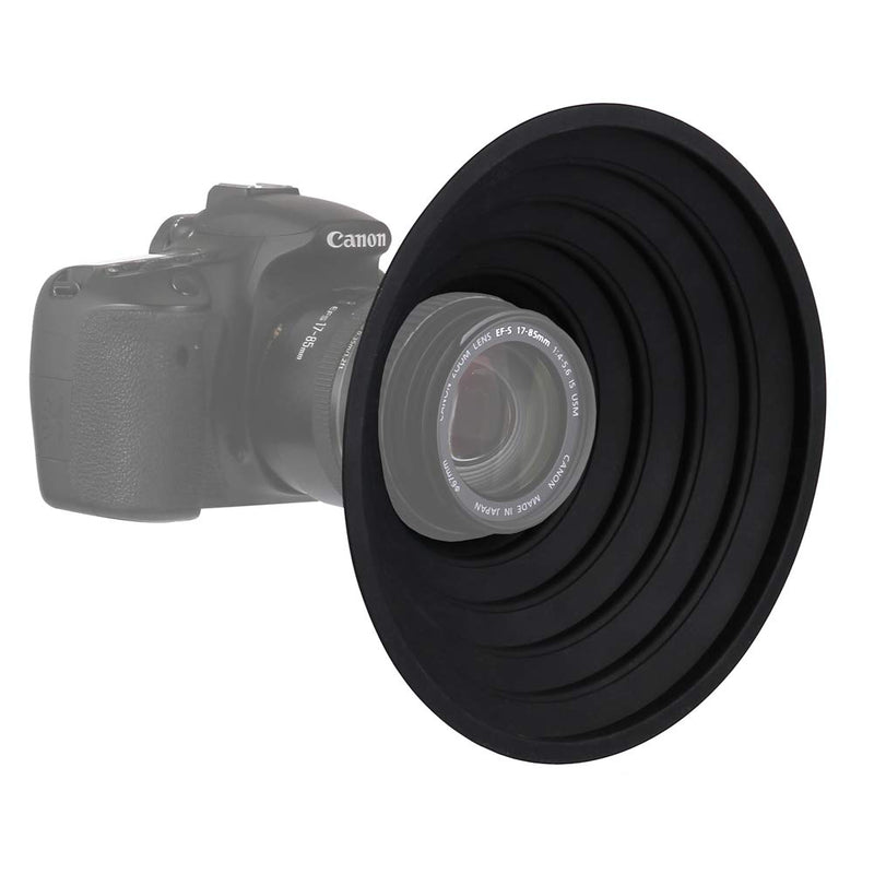 Easy Hood Lens Hood for Nikon Canon Pentax Sony 70-90mm Camera Lens, Ultimate Anti-Glass Anti-Reflective Silicone Collapsible Len Hood Take Reflection-Free Photos Video (70mm) 70mm
