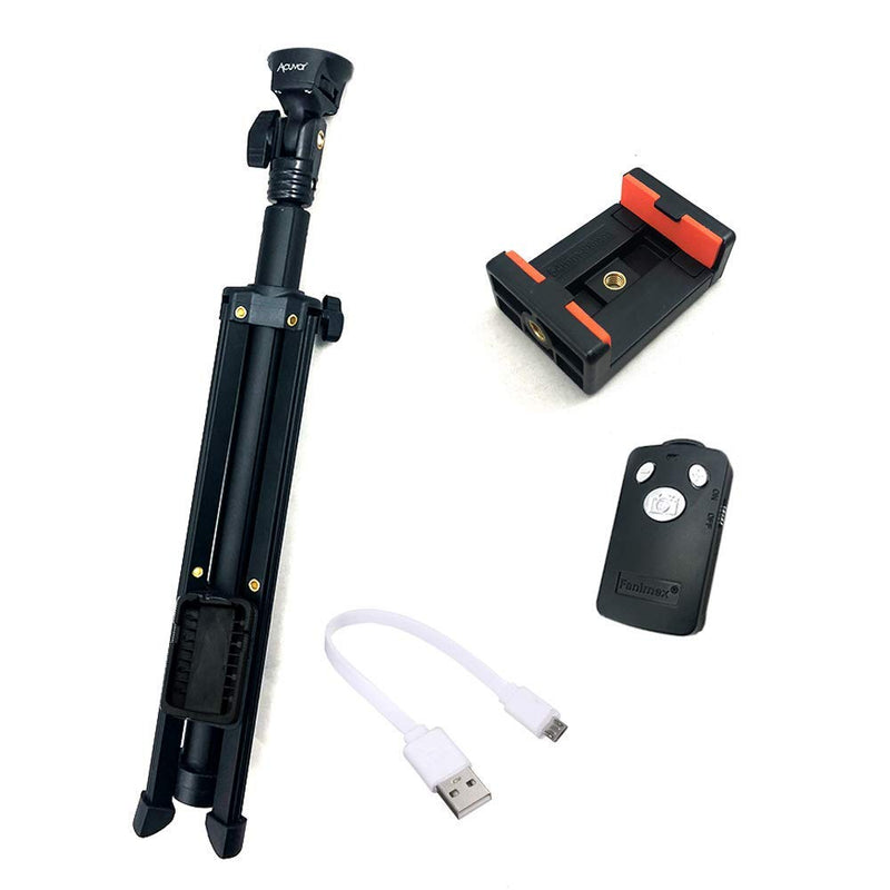 Acuvar 54" Inch Aluminum Extendable Monopod Tripod/Selfie Stick with Universal Smartphone Mount + Wireless Remote Control Camera Shutter for All Smartphones iPhones & Android 54" Tripod