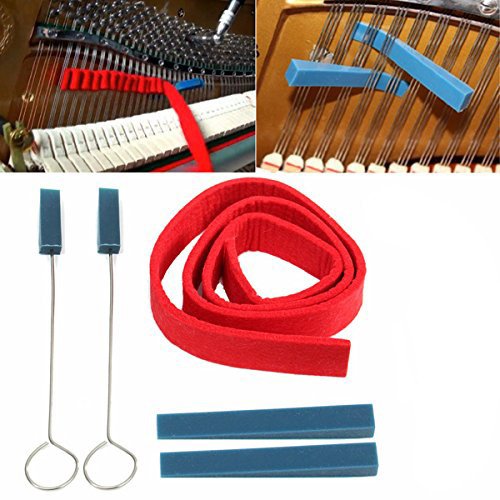 Timiy Professional Piano Tuning Mute Kit Temperament Strip & 4pcs Mutes Fixing Tool V3