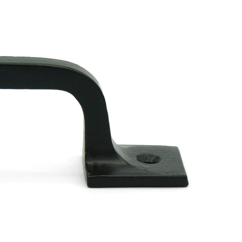 Black Cast Iron Pull Handles 9 inch (Squared Base, Set of 2) - Cabinet Door Handles, Gate Handle Pull, Barn Door Hardware, Grab Handles