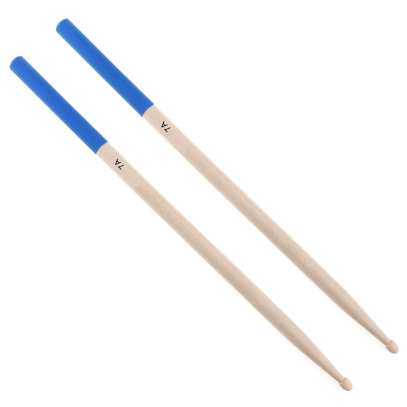 YiPaiSi 2Pcs 7A Maple Drumsticks, 7A Maple Drum Sticks, 7A Wood Tip Maple Drumsticks, Maple Wood Drum Sticks for Students and Adults (Blue)