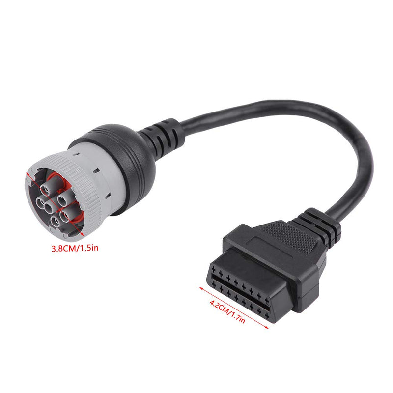 Adapter Cable, Truck Diagnose Interface Female 16 Pin OBD2 6 Pin Replacement Adapter Cable for Automotive Diagnostic Tool