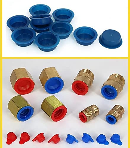 Fielect 100Pcs Hold Plugs, 22mm Hole Plugs Round Head Threaded Hole Stoppers Waterproof Tapered Caps Blue