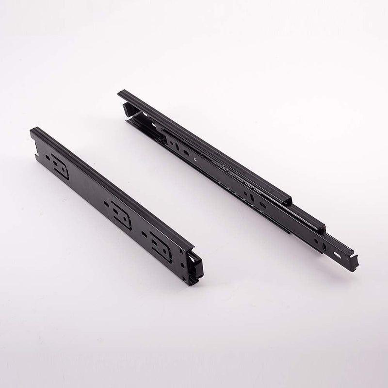 MroMax 10-Inch Cold Rolled Steel Drawer Slides, Full Extension Ball Bearing Slide Track Rail 42mm Wide 100lb Capacity Black 1 Pair