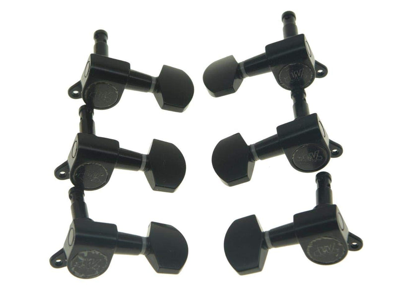 Wilkinson 3x3 Black E-Z Post Guitar Tuners E-Z-LOK Guitar Tuning Keys Machine Heads for Acoustic Guitars