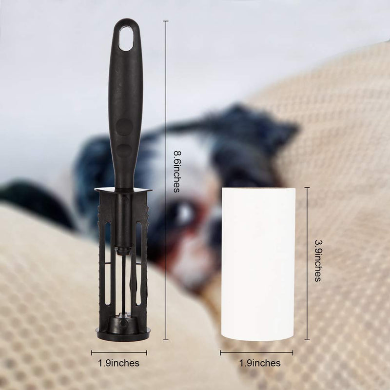 COMMEMA Lint Rollers for Pet Hair Extra Sticky, Pet Hair Remover, Lint Remover, Lint Roller Set Brush for Dog & Cat Hair Removal, Clothes, Furniture, 2 Handles with 4 Refills, 240 Total Sheets