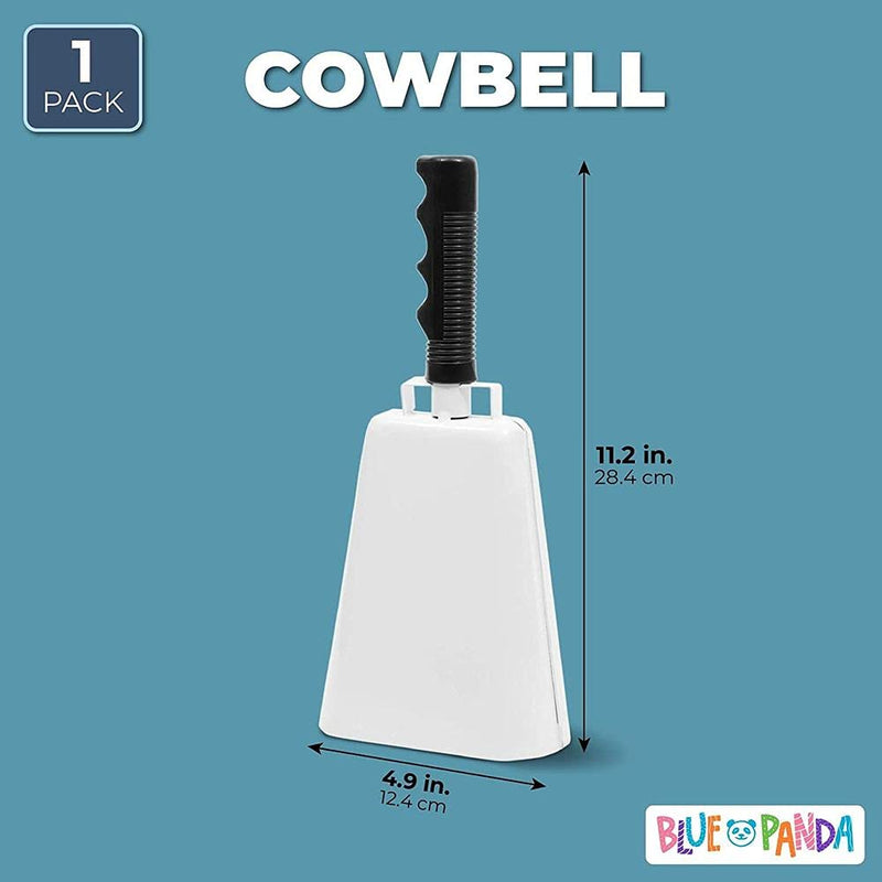 Cowbell with Handle, White Noise Maker (11 Inches, 1 Bell)