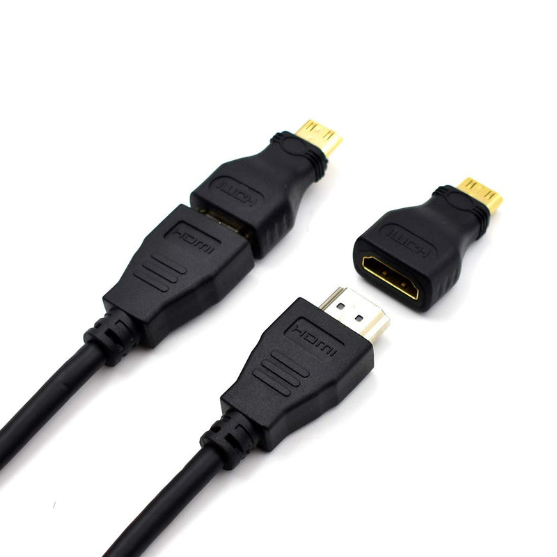 5 Pack Mini HDMI Adapter Gold Plated Mini HDMIi Male to HDMI Female High Speed HDMI Type C to Type A Compatible for Raspberry Pi Zero, Camera, Camcorder, DSLR, Tablet, Video Card