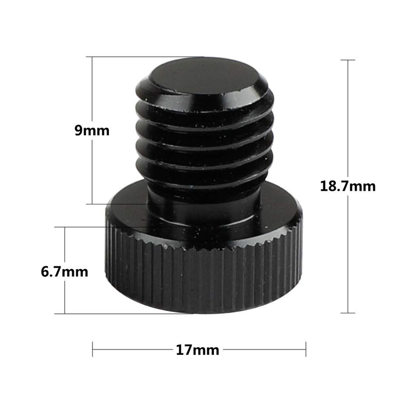 CAMVATE M12 Male to 1/4" Female Screw Adapter for 15mm Rod Plug(2 Pieces)