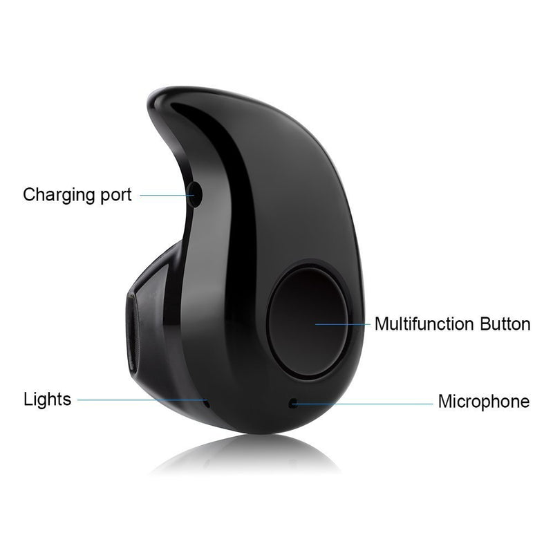 Bluetooth earpiece, AIYIBEN Mini S530 Hands-Free Bluetooth Single Earbuds Headset Earphones for iPhone Samsung Galaxy and Other Smart Phones (Black) Black